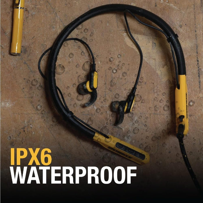 DEWALT Bluetooth Neckband Headphones – 30H Wireless Jobsite Earbuds