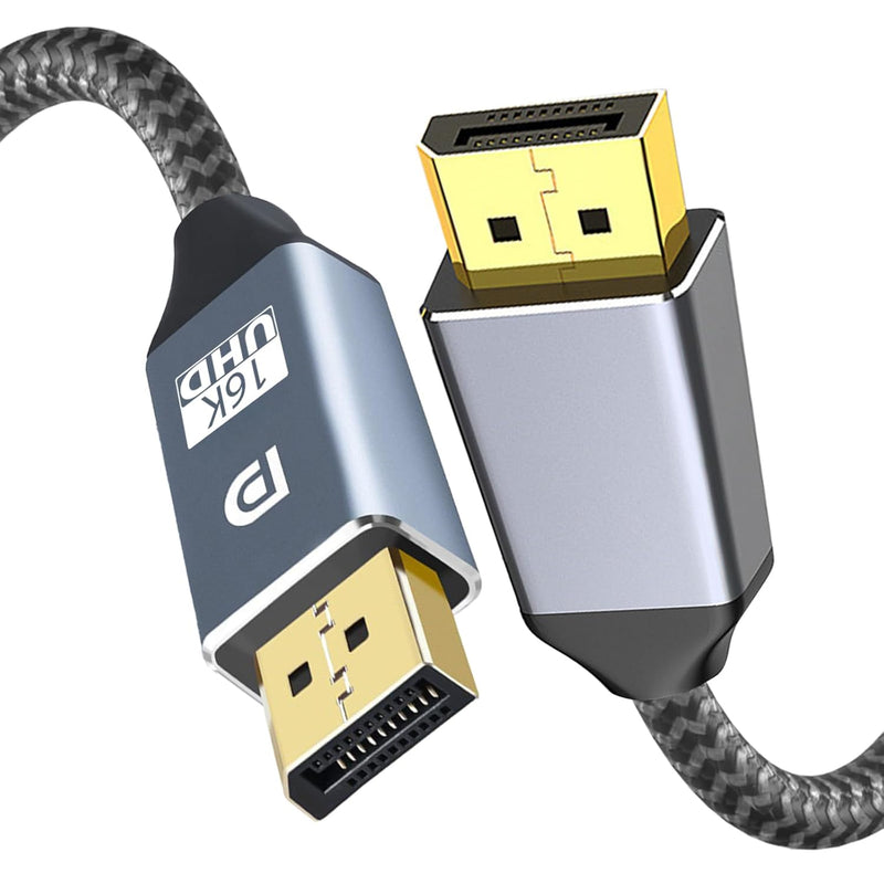 Cyberguys DisplayPort 2.1 Cable (6ft) – Braided DP Cord, 16K@60Hz, 8K@120Hz, Gold-Plated, VESA Certified