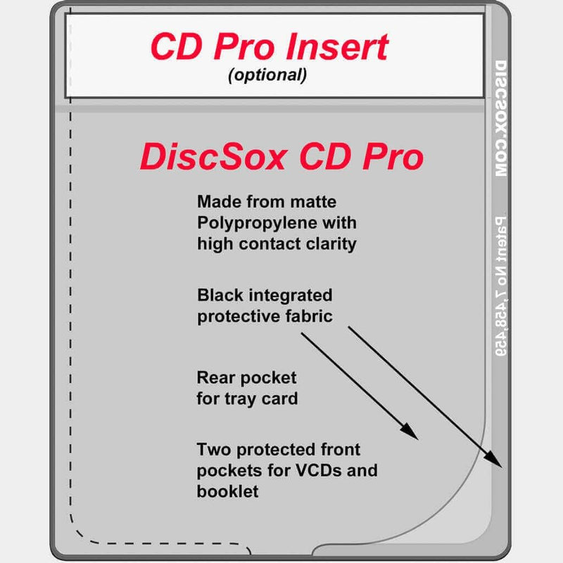 DiscSox CD Pro Sleeves, Fabric-Lined Archival CD Storage – 25-Pack