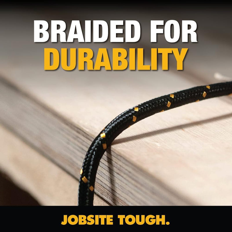 DEWALT Heavy Duty USB-C to Lightning Cables (2-Pack, 4ft) – Fast Charging, MFi Certified
