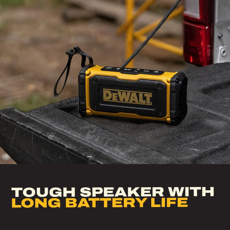 DEWALT Magnetic Jobsite Bluetooth Speaker, 14H Runtime Waterproof Portable