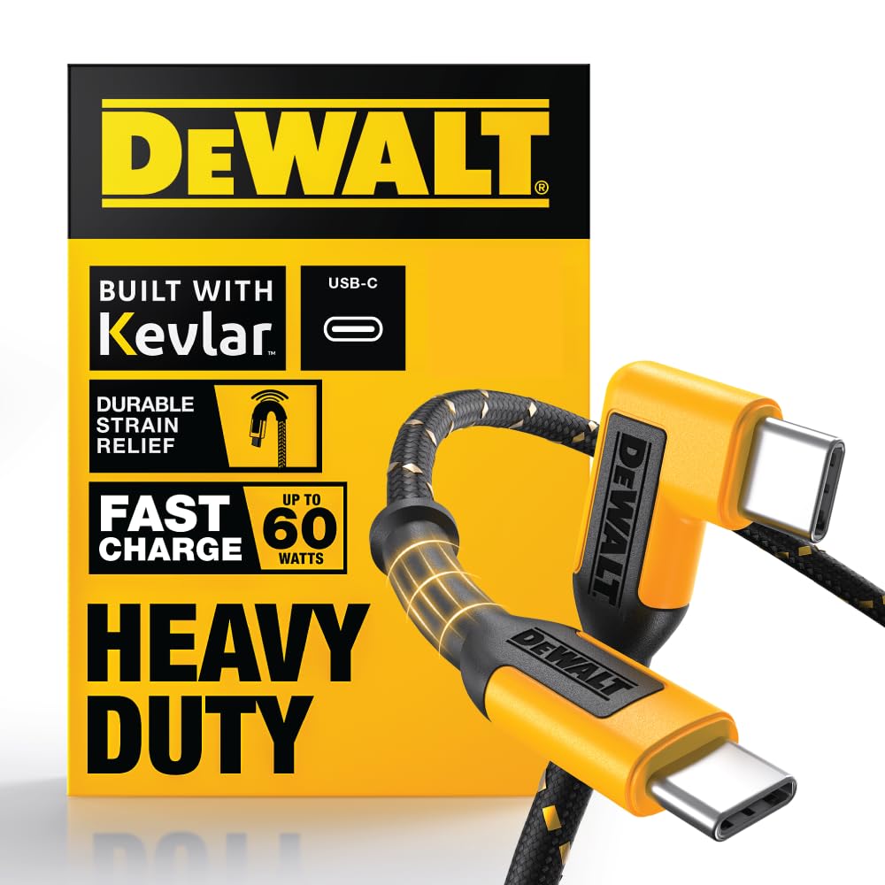 DEWALT Heavy Duty Right Angle USB-C Cable