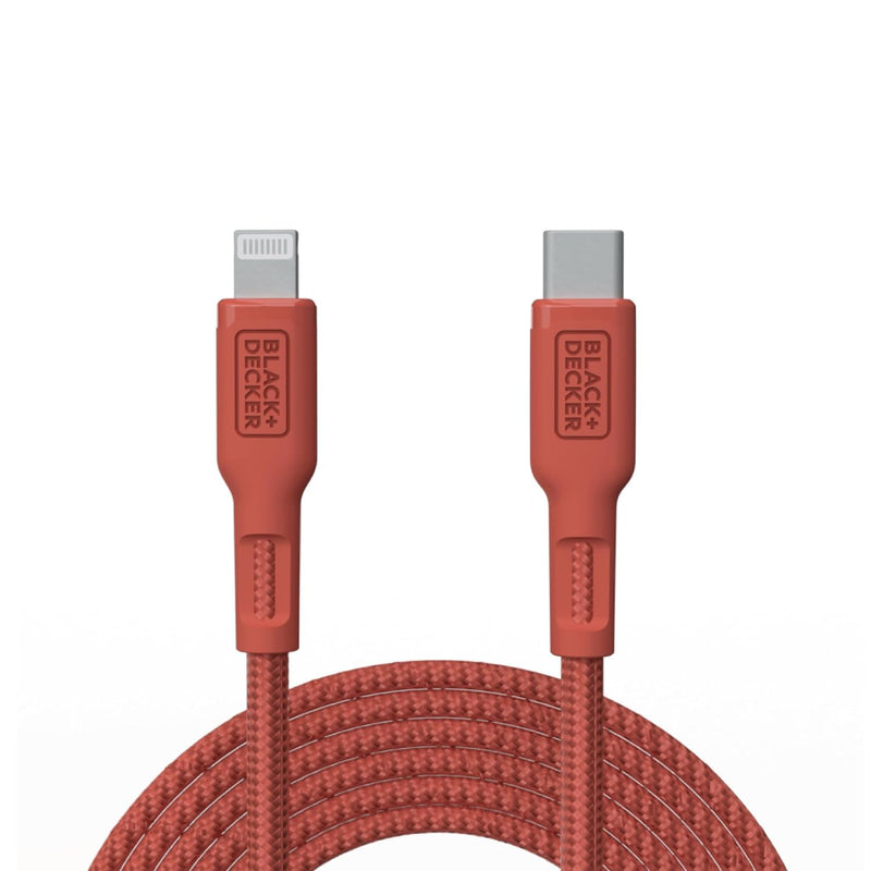 BLACK+DECKER USB-C to Lightning Cable – Fast Braided iPhone Charger Cord, Durable & Travel-Ready
