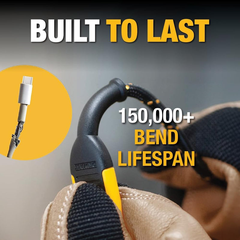 DEWALT Heavy Duty iPhone Charger Cords (2-Pack, 4ft) – MFi Certified Lightning to USB