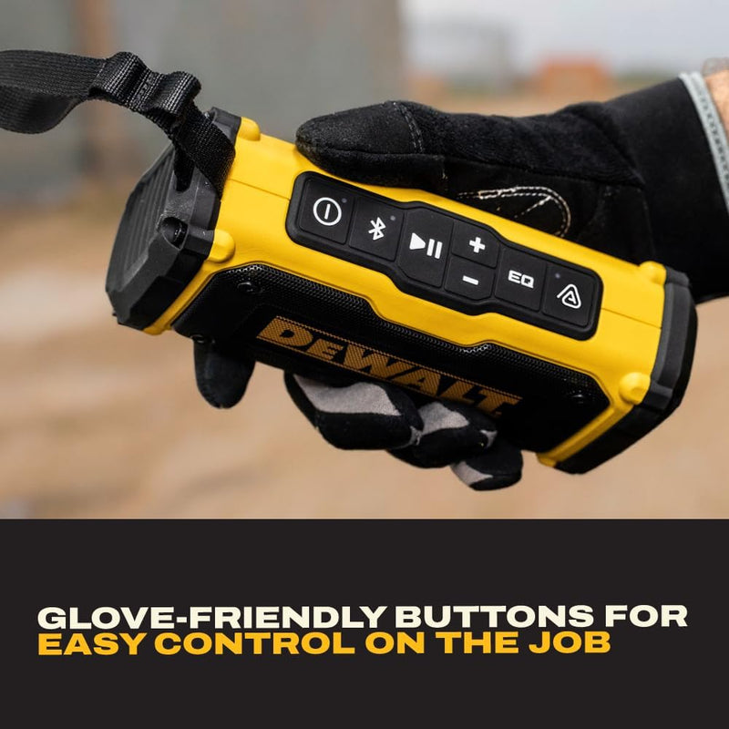 DEWALT Magnetic Jobsite Bluetooth Speaker, 14H Runtime Waterproof Portable