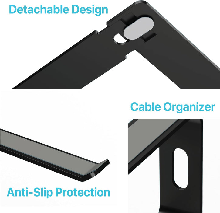 BLACK+DECKER Laptop Stand for Computer Desk, Ergonomic Laptop Stand for Desk, Laptop Riser Compatible with MacBook Notebook, Laptop Holder, Durable Aluminum Computer Riser Accessories