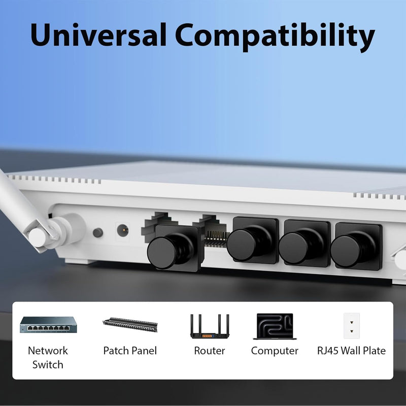 Cyberguys RJ45 Dust Cover Caps, Black – 50-Pack