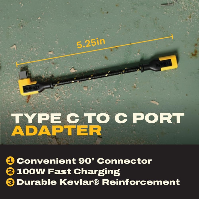 DEWALT USB-C to USB-A Adapter 4-Pack – Fast Charging & 5Gbps Data Converter