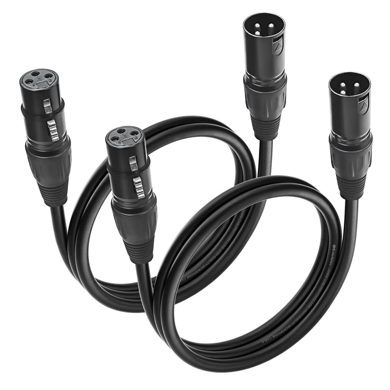 Cyberguys XLR Microphone Cable 2-Pack – XLR Male to Female Balanced Audio Cords