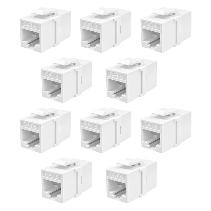 CAT6 Keystone Jack Inline Coupler RJ45 Female-to-Female 10Gbps Ethernet