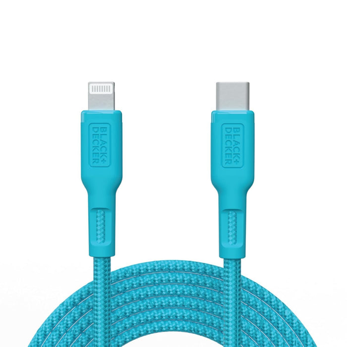 BLACK+DECKER USB-C to Lightning Cable – Fast Braided iPhone Charger Cord, Durable & Travel-Ready