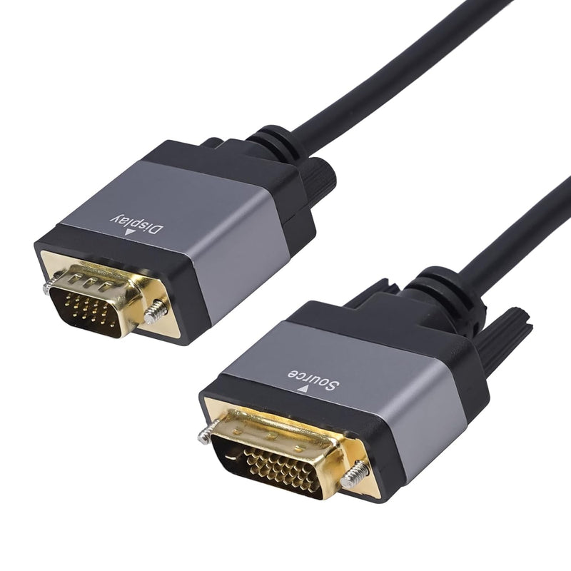 Cyberguys DVI to VGA Cable (6ft) – DVI-D to VGA Adapter Cord w/Secure Latch, Gold-Plated