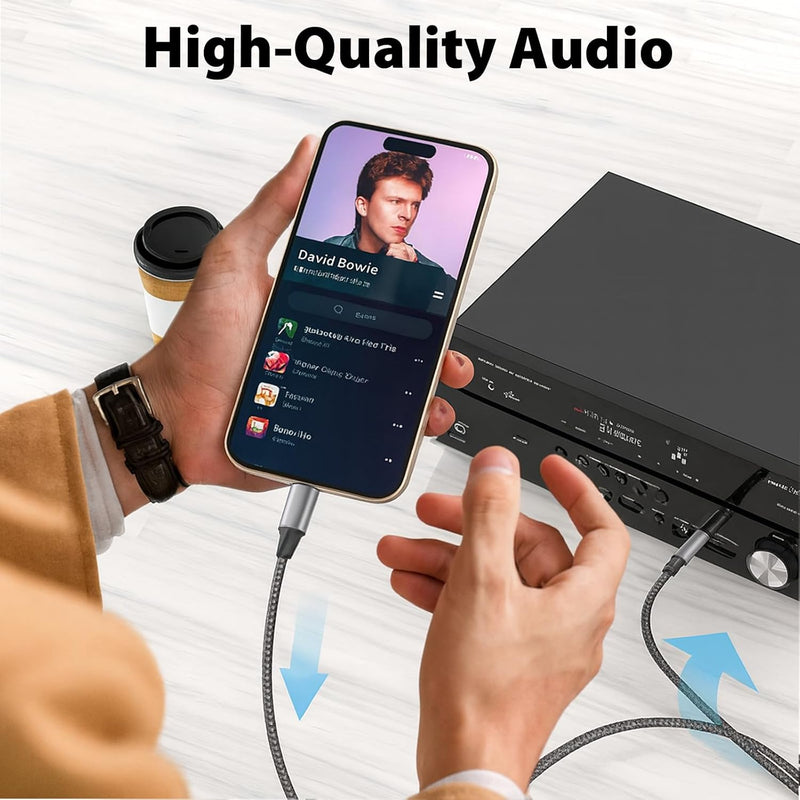 Cyberguys USB-C to 1/4″ Audio Cable – Braided Type-C to 6.35mm TRS Cord