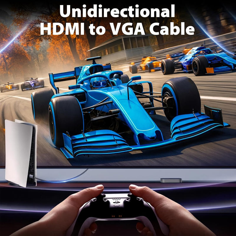 Cyberguys HDMI to VGA Cable (6ft) – Plug & Play HDMI to VGA Converter w/IC Chip, 1080P@60Hz