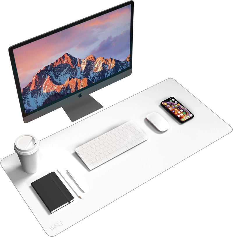 BLACK+DECKER Faux Leather Desk Mat – Keyboard & Mouse Pad, Office Desk Protector