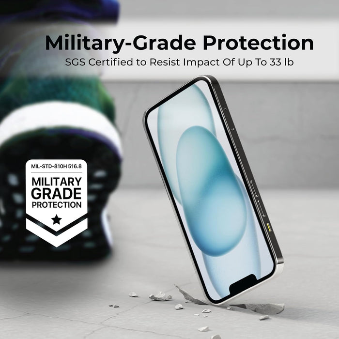 BLACK+DECKER 9H+ Tempered Glass for iPhone Screen Protector [Military Grade Shatterproof & Easy Install] Screen Protector for iPhone Tempered Glass Full Coverage Protection, 2 Packs
