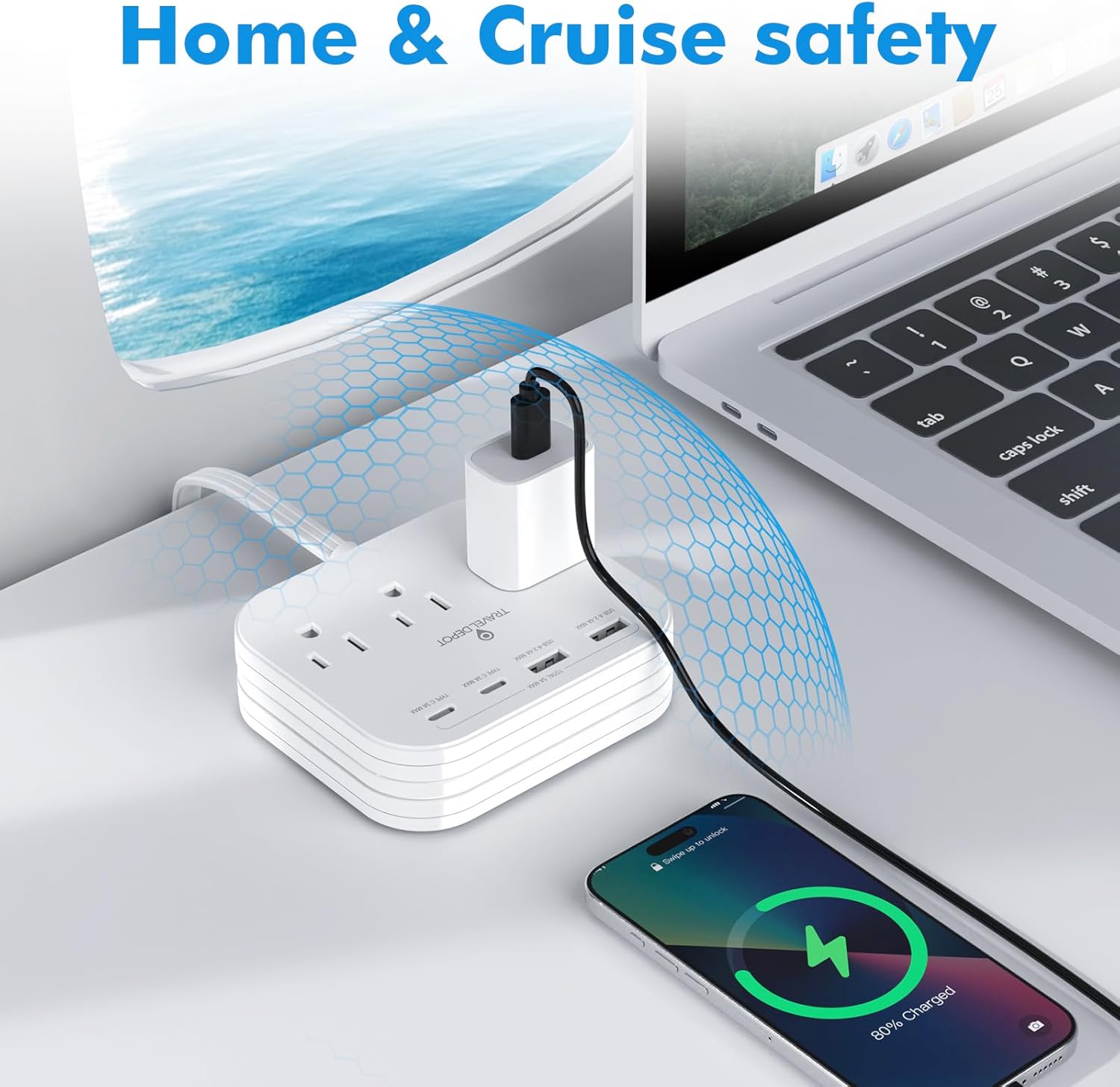 Cruise Essentials Flat Plug Power Strip