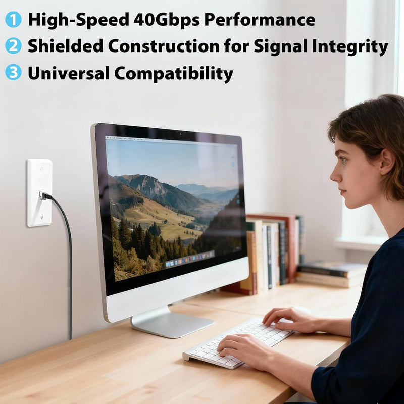 Cyberguys CAT 8 Shielded Keystone Jack, 40Gbps Gold-Plated RJ45 – 5-Pack