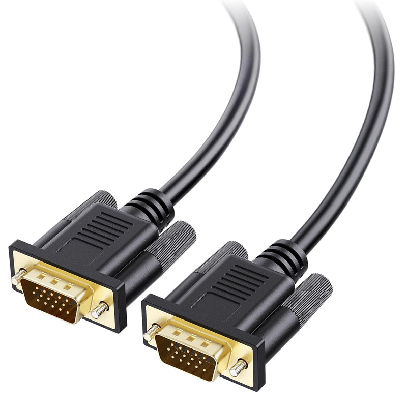 Cyberguys VGA Cable (6ft) – Secure-Latch Gold-Plated VGA Cord for Monitor, Projector & PC