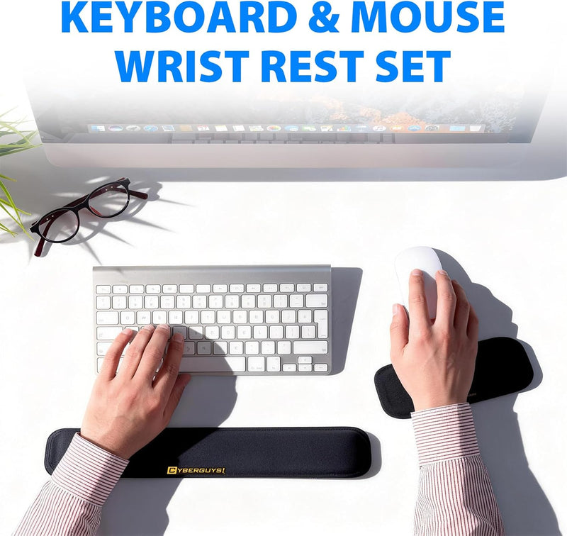 Cyberguys Ergonomic Mouse Pad and Keyboard Wrist Rest Set, Silicone Gel