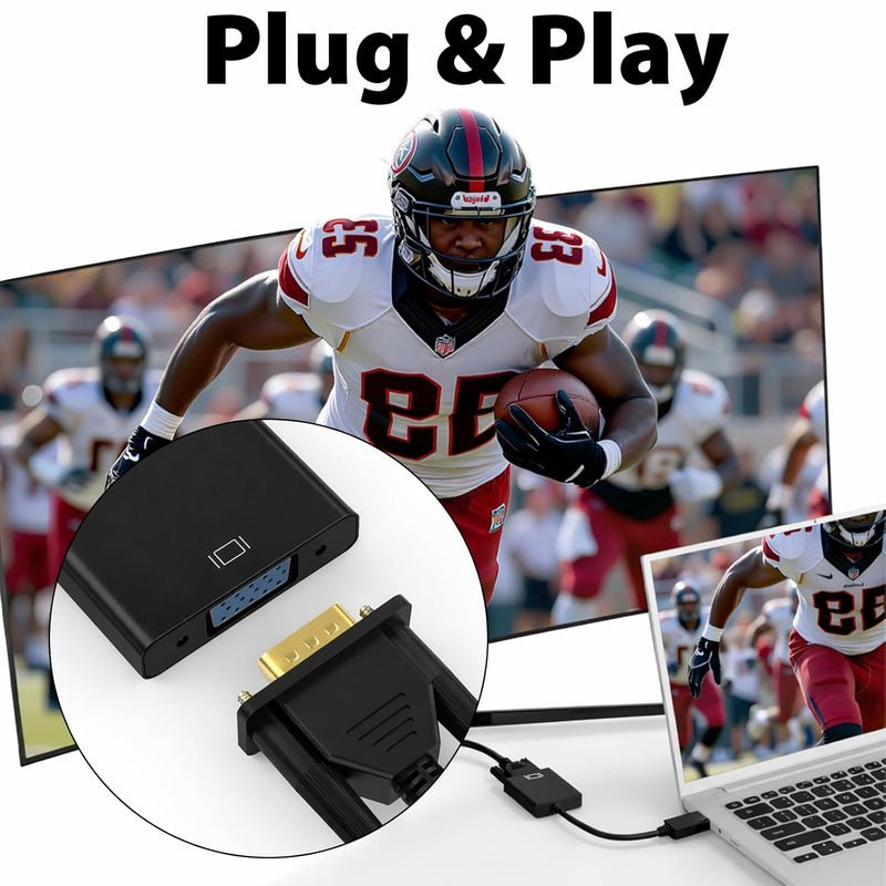 Cyberguys DisplayPort to VGA Adapter Cable, 1080p with Secure Latch