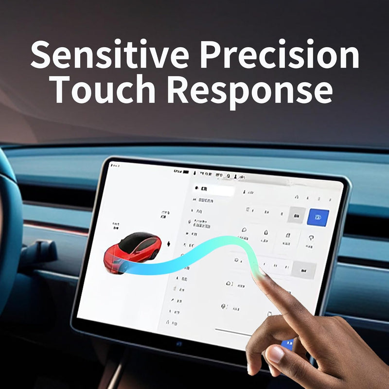 Tesla Model 3/Y Screen Protector – 9H Tempered Glass, Anti-Glare & Anti-Fingerprint with Mounting Frame Kit