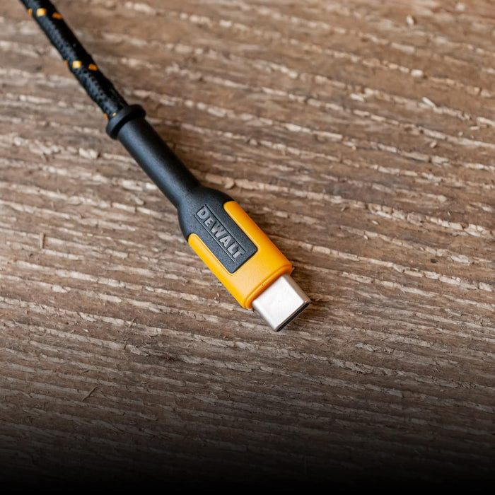 DEWALT Heavy Duty USB to USB C Cable, Jobsite Type C Cable, High Speed USBA to Type-C, Fast Charge USBC Fast Charging Cord for iPhone 16/15 Pro Max, MacBook, iPad, Samsung Galaxy