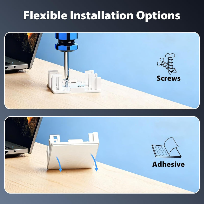 Cyberguys Keystone Jack Surface Mount Box, Wall or Desk Install – 5-Pack