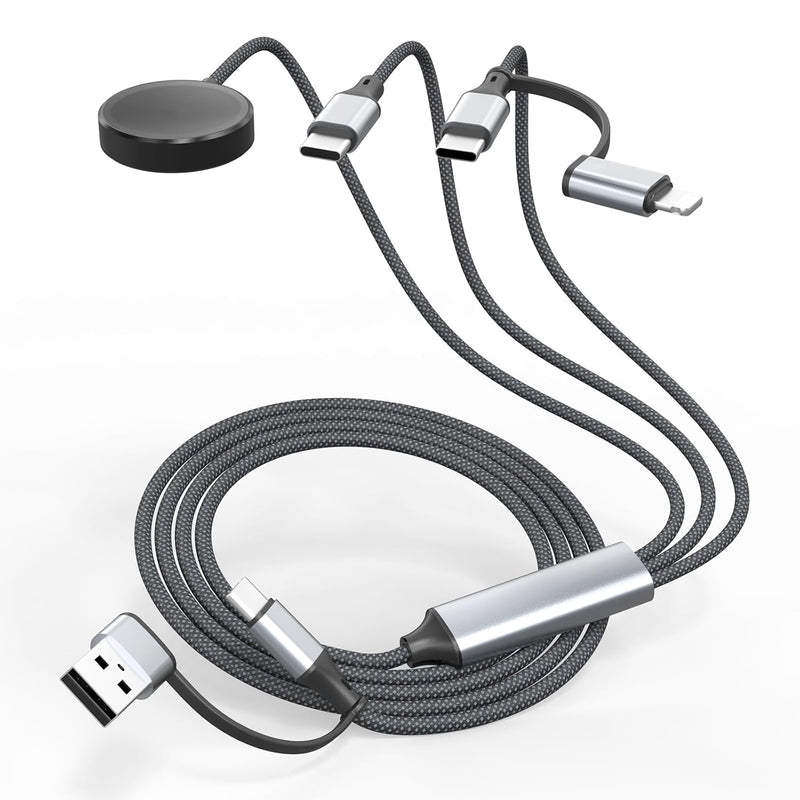 4-in-1 Multi Charging Cable – 100W USB-C Fast Charger for iPhone, Samsung & Apple Watch