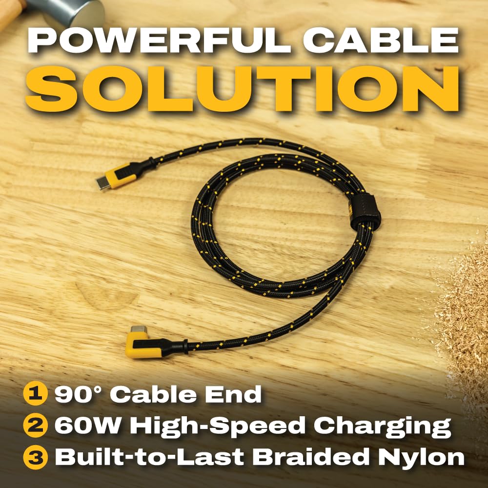 DEWALT Heavy Duty Right Angle USB-C Cable - Thumbnail 2