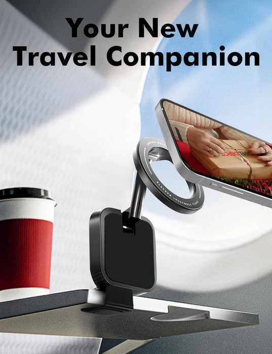MagSafe Airplane Phone Holder – Hands-Free Travel Mount for iPhone 16/15 & Long Flights