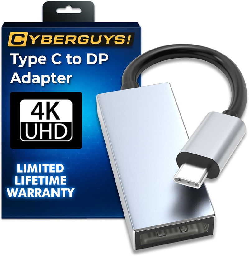 USB-C to DisplayPort Adapter – 4K@60Hz Plug & Play Converter, Gold-Plated, Thunderbolt Ready