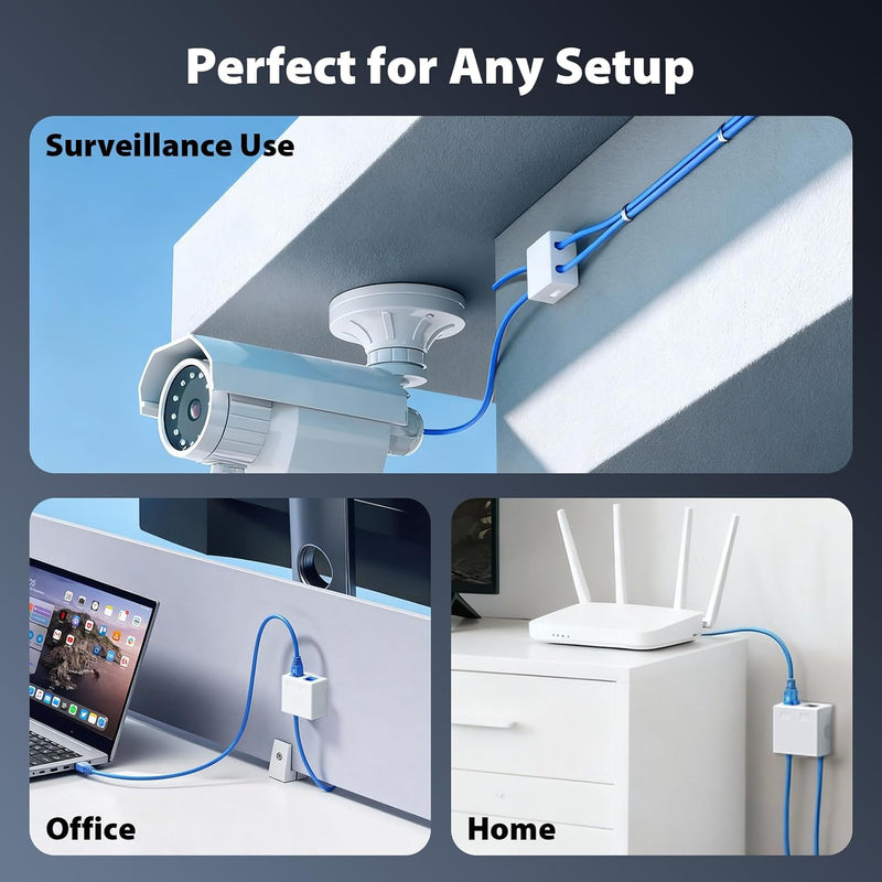 Cyberguys Keystone Jack Surface Mount Box, Wall or Desk Install – 5-Pack