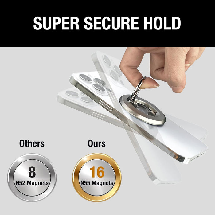CYBERGUYS MagSafe Magnetic Phone Ring Holder – Bottle Opener, Grip Stand, Compatible w/iPhone 12–16 Series, Pro, Pro Max, Mini
