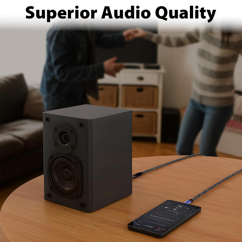 Cyberguys USB-C to RCA Audio Cable – Braided Type C to RCA Adapter w/DAC, 6.6ft