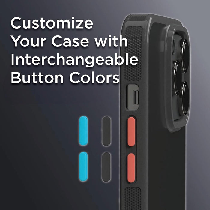 BLACK+DECKER for iPhone 15 Series Case, Compatible with MagSafe, Shockproof Military-Grade Protection, Magnetic Phone Case for iPhone 15 Series, Changeable Buttons & Lanyard