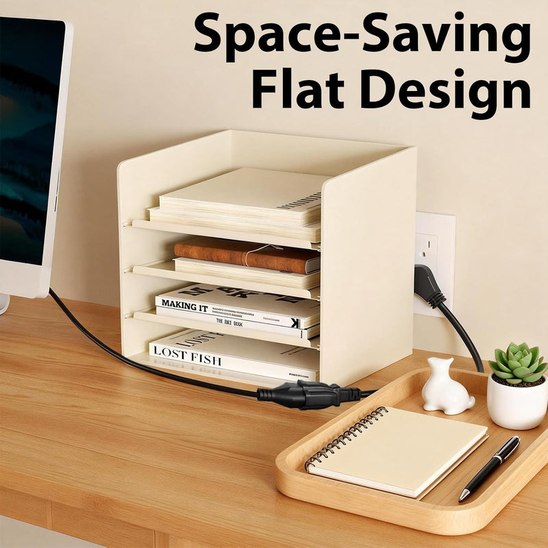 360° Rotating Flat Extension Cord – Low-Profile Plug, UL Listed