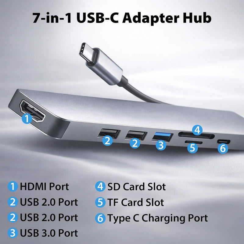 Cyberguys 7-in-1 USB-C Hub with 4K HDMI, 100W PD and Card Reader