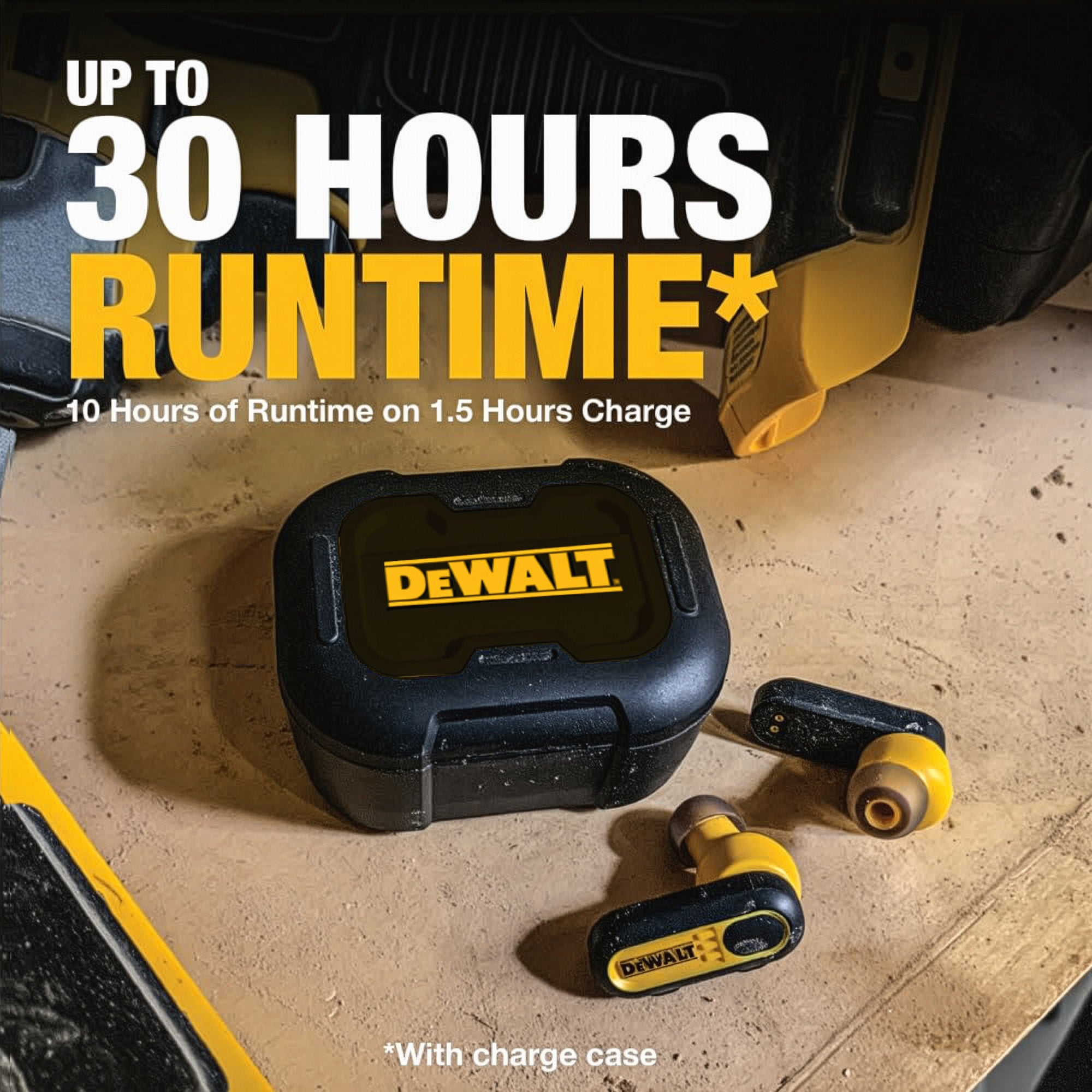 DEWALT Heavy Duty True Wireless Earbuds – Black Edition - Thumbnail 4