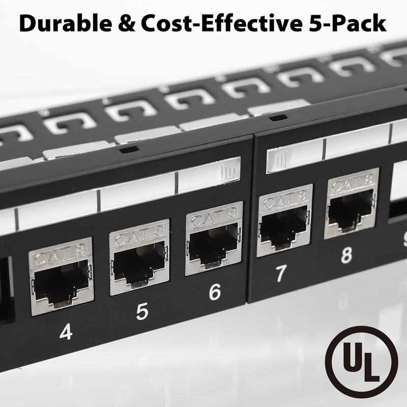 Cyberguys CAT 8 Shielded Keystone Jack, 40Gbps Gold-Plated RJ45 – 5-Pack