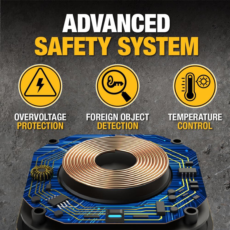 DEWALT Heavy Duty 10W Wireless Charging Pad – Fast Charger w/Cable