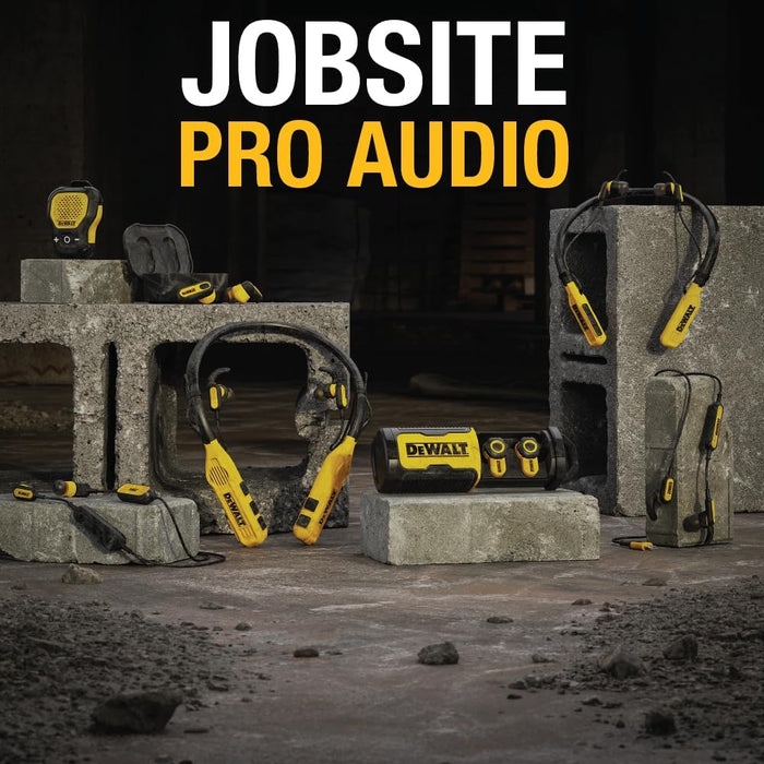 DEWALT Heavy Duty USB-C Wired Earphones – Jobsite Headphones w/Mic