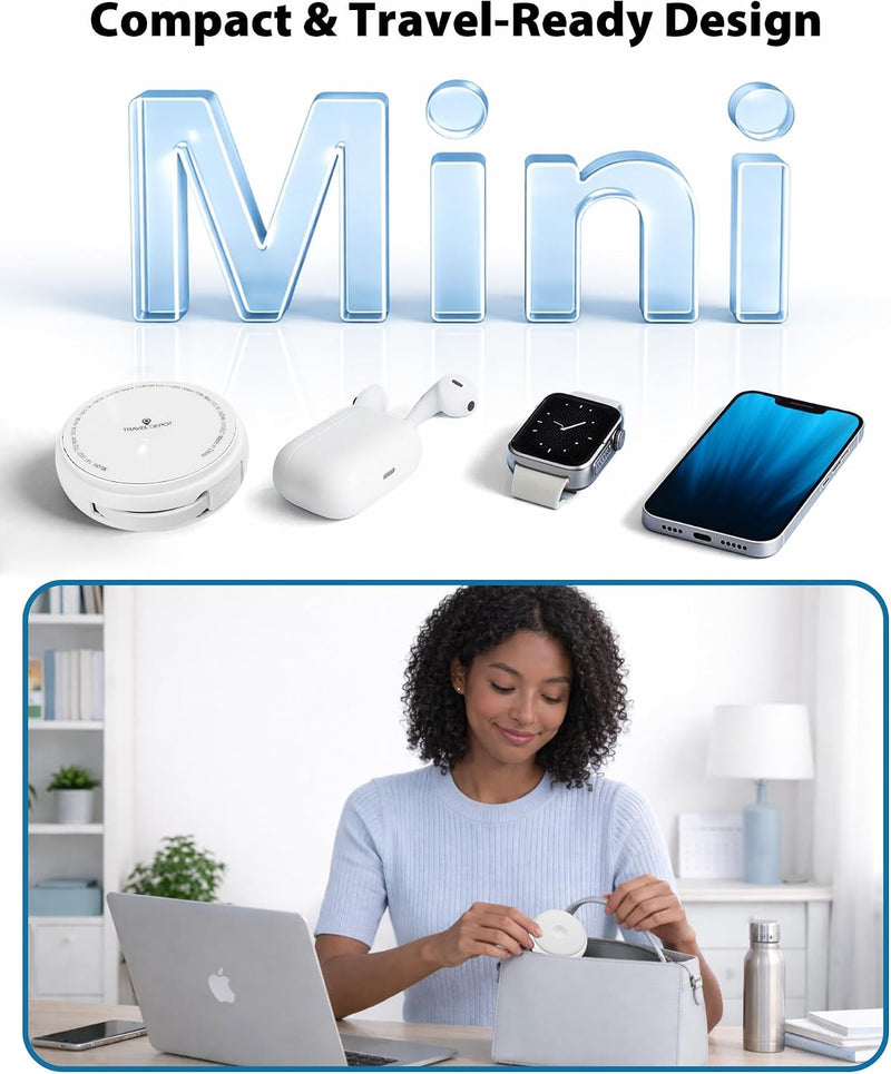 Travel Depot 2-in-1 Wireless Charger with Retractable USB-C Cable, 60W Fast