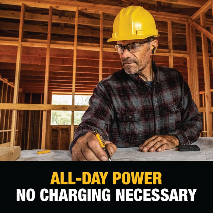 Dewalt Heavy Duty Wired Earphones with Microphone, Jobsite Earbuds Wired 3.5mm, Water-Resistant 3.5mm Earbuds with Mic, Connected Headphones for Outdoor Work