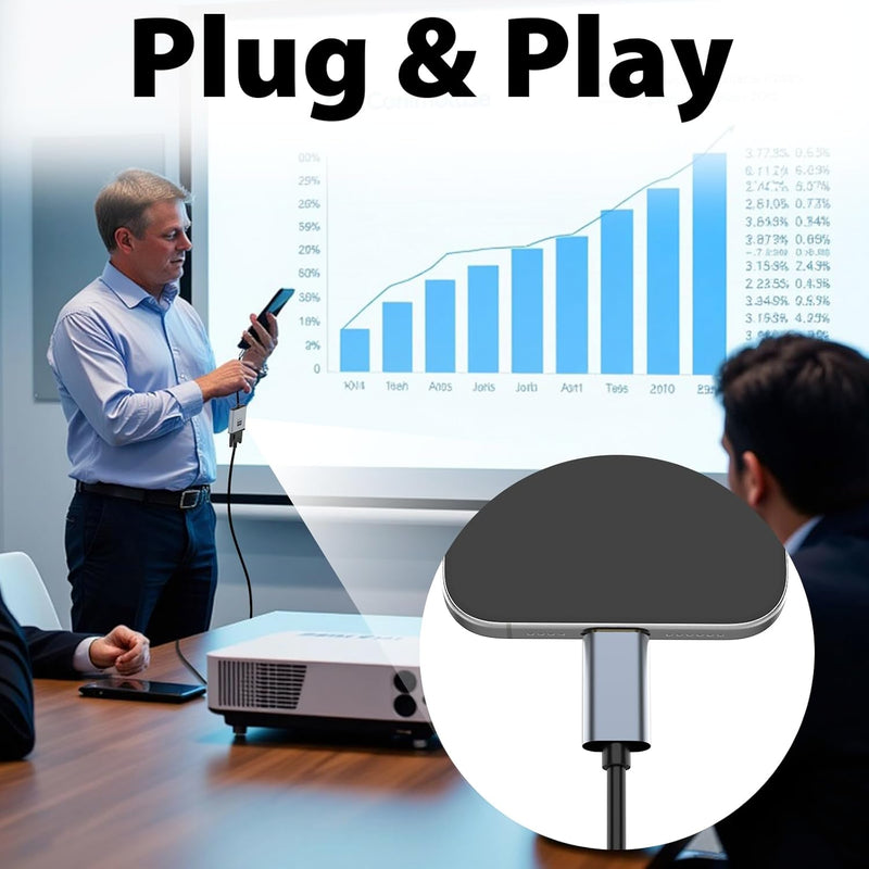 Cyberguys VGA to USB-C Adapter – Type-C to VGA Video Converter, 1080P@60Hz Plug & Play