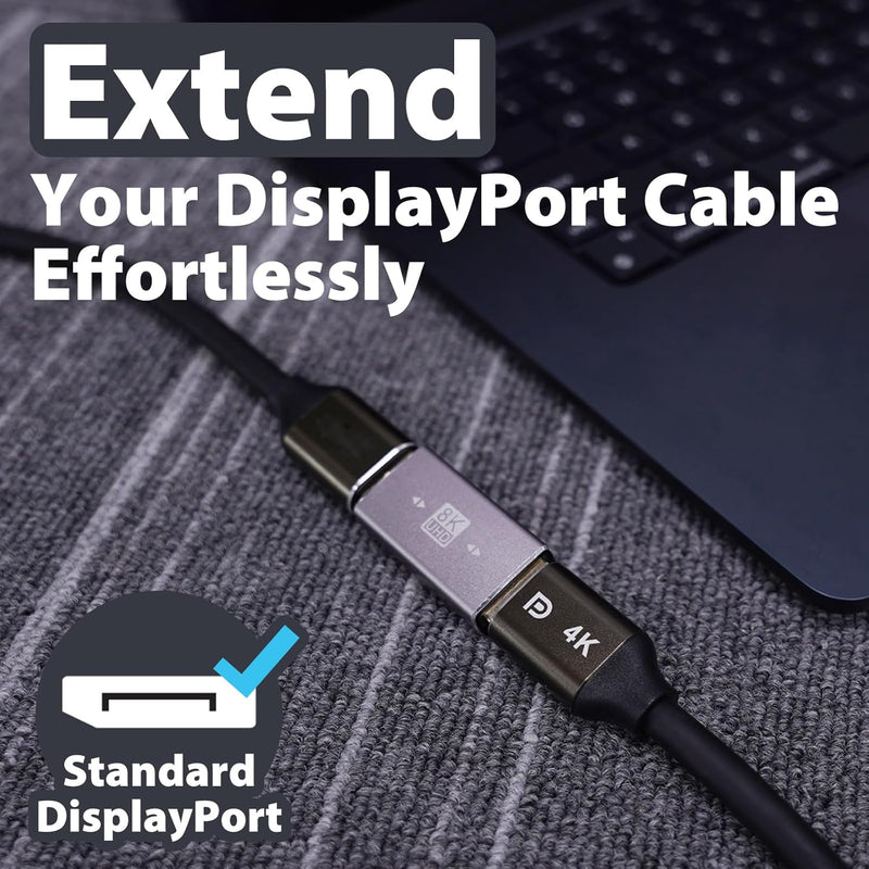 Cyberguys DisplayPort Coupler 2-Pack – 8K@60Hz DP Female to Female Extension Adapter