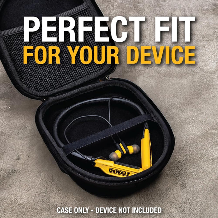DEWALT Heavy Duty Protective Case – Neckband Earbuds Travel Storage