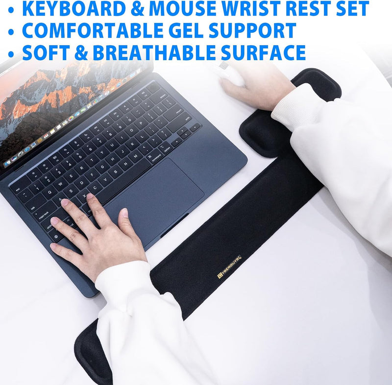 Cyberguys Ergonomic Keyboard Wrist Rest, Silicone Gel with Non-Slip Base