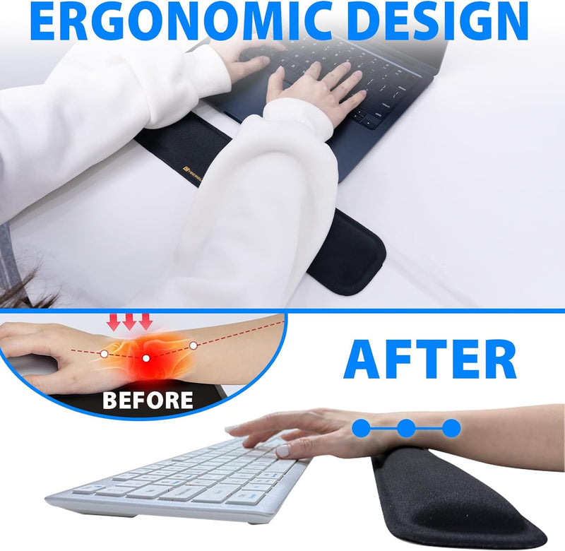 Cyberguys Ergonomic Keyboard Wrist Rest, Silicone Gel with Non-Slip Base