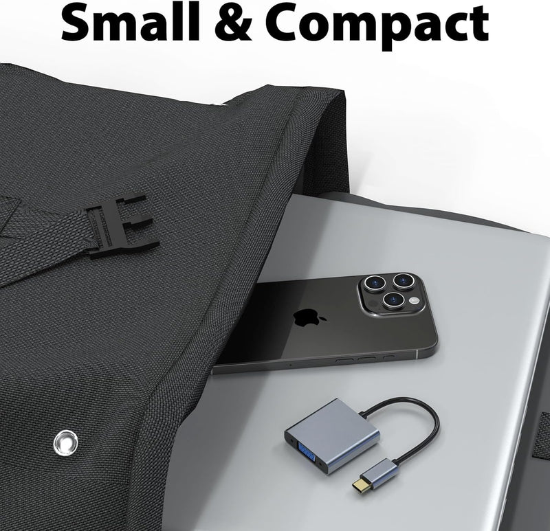 Cyberguys VGA to USB-C Adapter – Type-C to VGA Video Converter, 1080P@60Hz Plug & Play